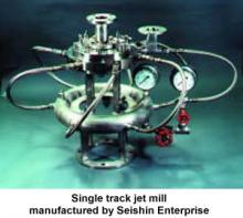 Single track jet mill manufactured by Seishin Enterprise