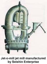 Jet-o-matic jet mill manufactured by Seishin Enterprise
