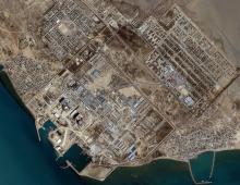 Bushehr Reactor, Iran. This one-meter resolution image was collected March 1, 2001. Credit: Space Imaging